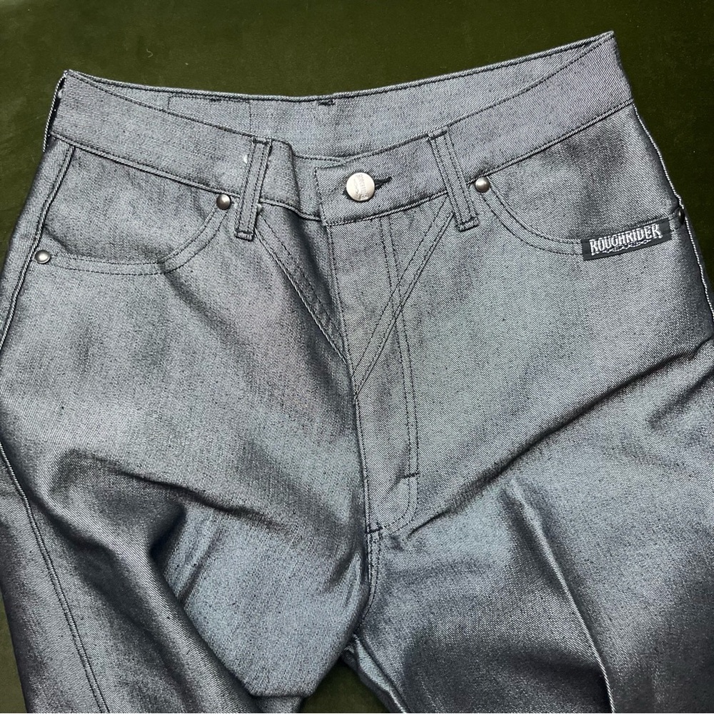 Vintage Metallic Roughriders by Circle T Silver Jeans, Size 5/6, EUC